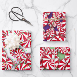 Peppermint Candy Christmas Geschenkpapier Set