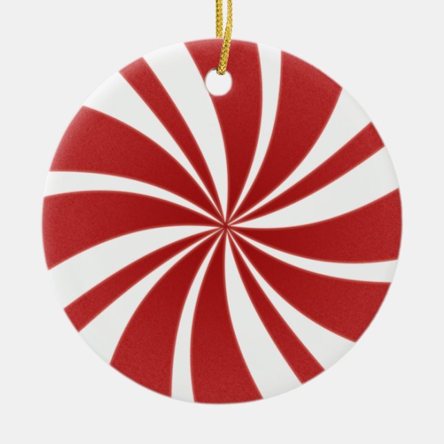 PEPPERMINT CANDY CHRISTMAS ORNANATION KERAMIK ORNAMENT (Vorne)
