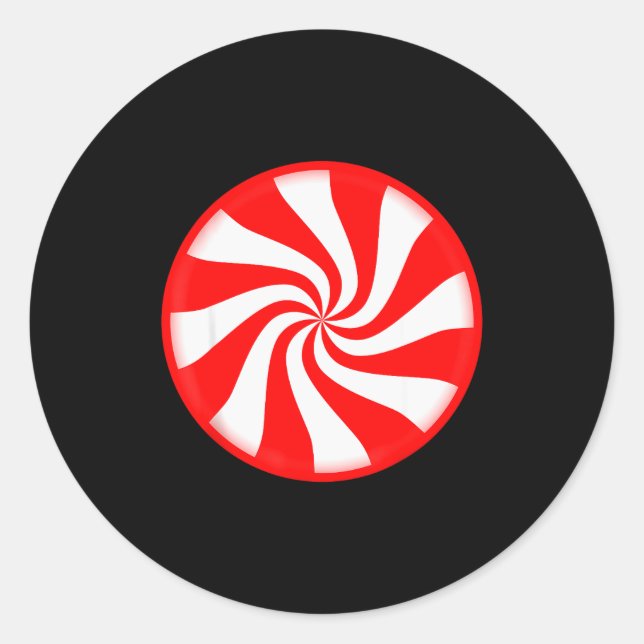 Peppermint Candy Christmas  Runder Aufkleber (Vorderseite)