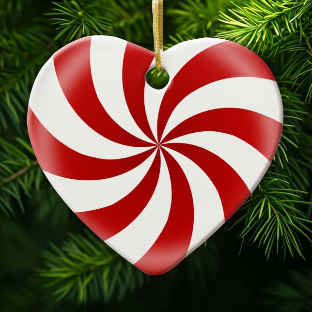 Peppermint Candy Heart Ornament (Peppermint Heart Ornament. A delightful gift decoration for Christmas, Valentines Day for your love.)