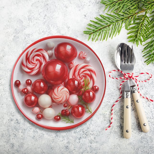 Peppermint Candy Holiday Cheer Dinner Pappteller (Von Creator hochgeladen)