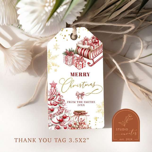 Peppermint Candy Merry Weihnachtsgeschenke Tags Geschenkanhänger (Von Creator hochgeladen)