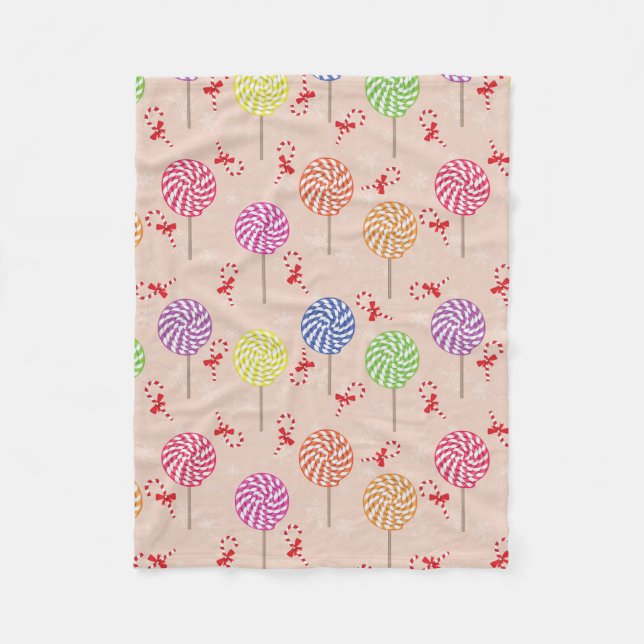 Peppermint Candy Mints Weihnachten, Bonbons Fleecedecke (Vorderseite)