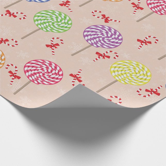 Peppermint Candy Mints Weihnachten, Bonbons Geschenkpapier (Ecke)