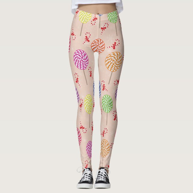 Peppermint Candy Mints Weihnachten, Bonbons Leggings (Vorderseite)