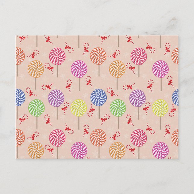 Peppermint Candy Mints Weihnachten, Bonbons Postkarte (Vorderseite)