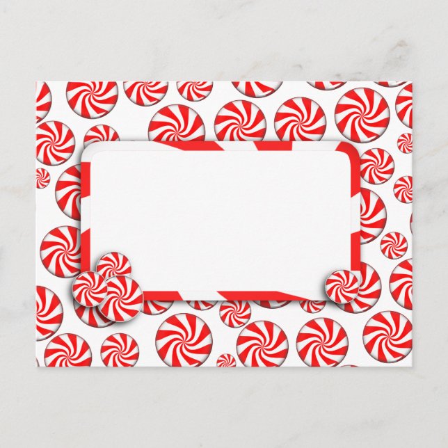 Peppermint Candy mit Tag Postkarte (Vorderseite)