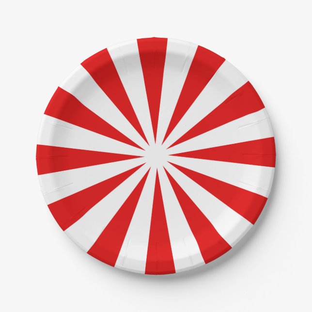 Peppermint Candy Red Stripe Pappteller (Vorderseite)