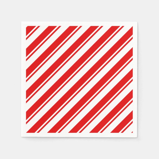 Peppermint Candy Red Stripe Serviette (Vorderseite)
