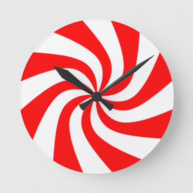 Peppermint Candy Runde Wanduhr (Vorderseite)
