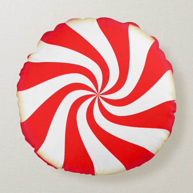 Peppermint Candy Rundes Kissen (Vorderseite)