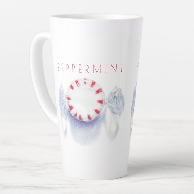 PEPPERMINT CANDY Tall Latte Tasse + Text (Linke Ecke)
