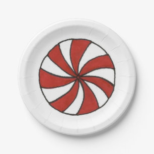 Peppermint Candy Weihnachtsfeiertage Minze Teller