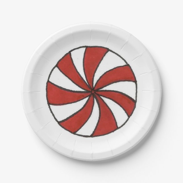 Peppermint Candy Weihnachtsfeiertage Minze Teller (Vorderseite)