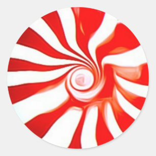 Peppermint Candy Weihnachtskleber Runder Aufkleber