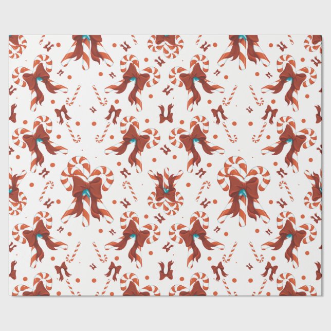 Peppermint Charm Wrapping Paper Geschenkpapier (Saum)