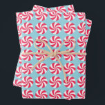 Peppermint Christmas Blue Geschenkpapier Set<br><div class="desc">Peppermint Weihnachtsdesign.</div>