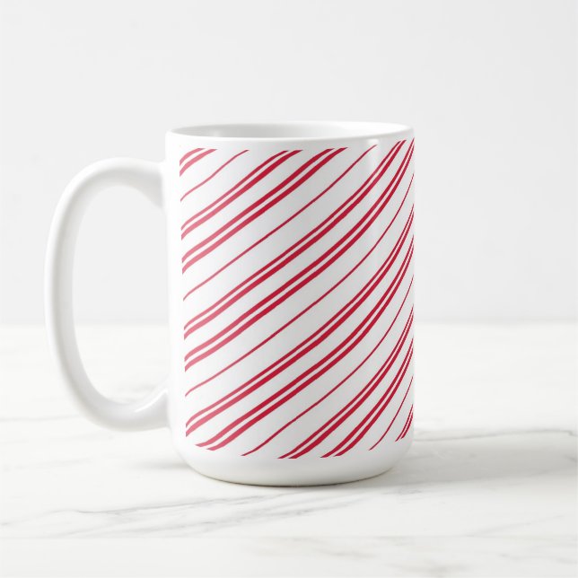 Peppermint Christmas Candy Cane Stripes Kaffeetasse (Links)