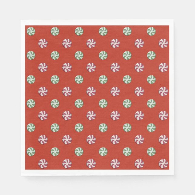 Peppermint Drehung Candies Paper Napkins Serviette (Vorderseite)