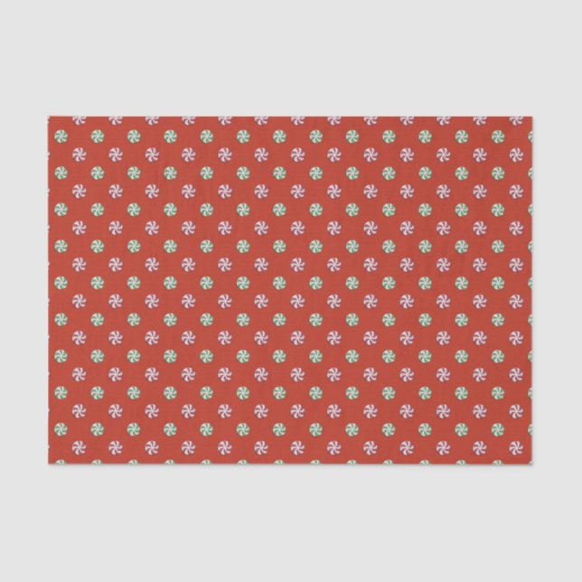 Peppermint Drehung Candies Tissue Paper Seidenpapier (Vorderseite)