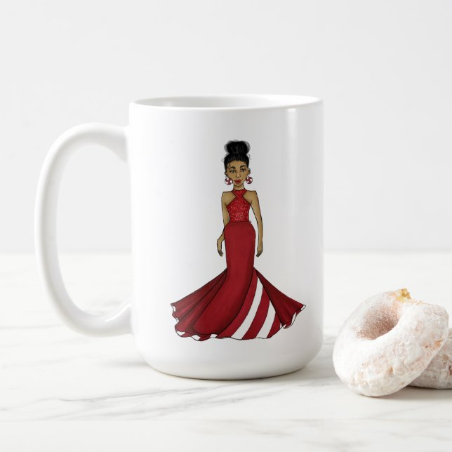 Peppermint Fashion Illustration Individuelle Name Kaffeetasse (Mit Donut)