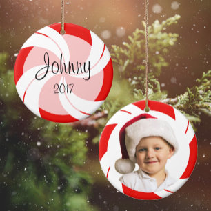 Peppermint Foto Ornament