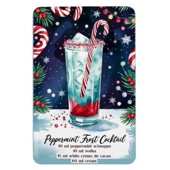 Peppermint Frost Holiday Cocktail Rezept Magnet (Vertikal)