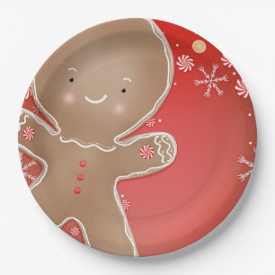 Peppermint Gingerbrot Cookie Holiday Party Pappteller