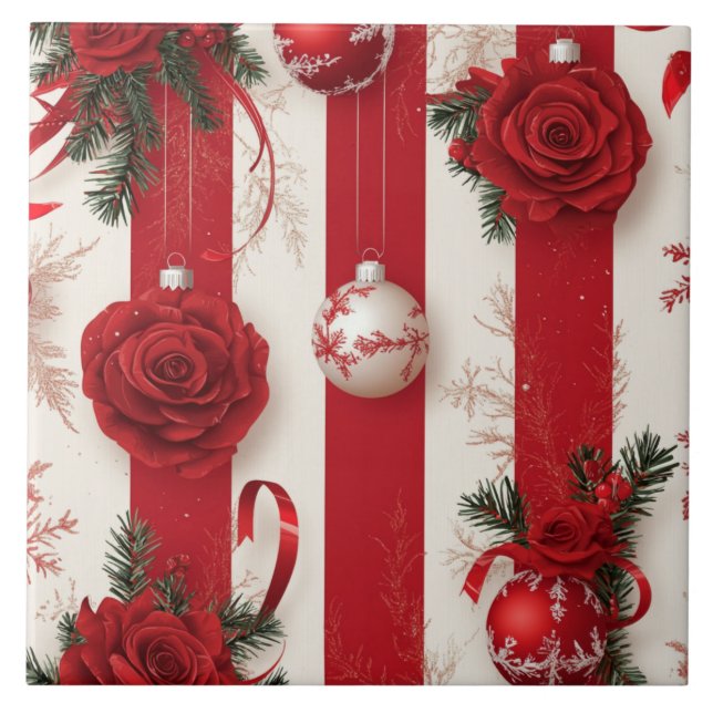 Peppermint Holidays Keramik Tile Fliese (Vorderseite)