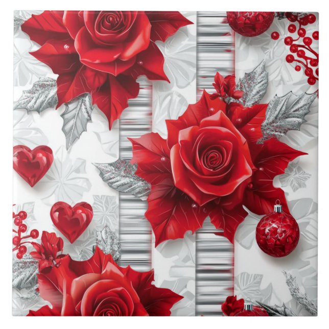 Peppermint Holidays Keramik Tile Fliese (Vorderseite)