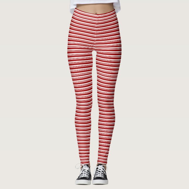 Peppermint Horizontale Streifen Print-Leggings Leggings (Vorderseite)