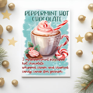 Peppermint Hot Chocolate Weihnachtsgrüße Postkarte