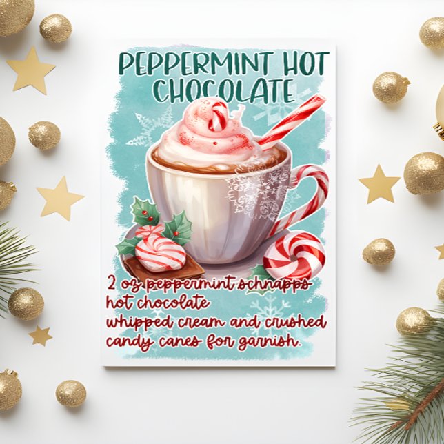 Peppermint Hot Chocolate Weihnachtsgrüße Postkarte (Von Creator hochgeladen)