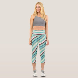 Peppermint Kaskade gestreift Capri Leggings