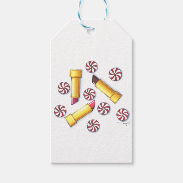 Peppermint Kisses Gift Tags Geschenkanhänger (Vorderseite)