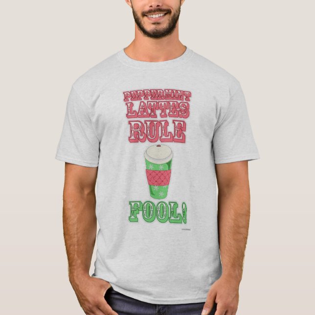 Peppermint Latte Funny Cooler Cartoon Slogan T-Shirt (Vorderseite)