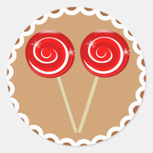Peppermint Lollipop Weihnachtskrüge Runder Aufkleber