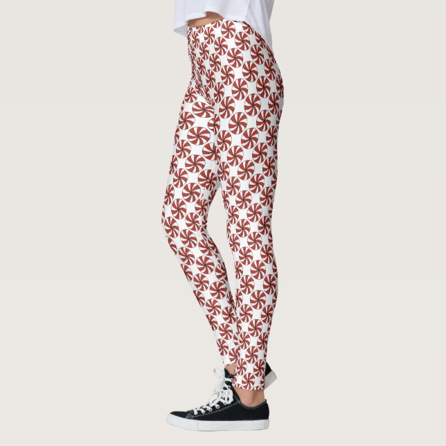 Peppermint Minze Weihnachts Candy Holiday Süßigkei Leggings (Links)