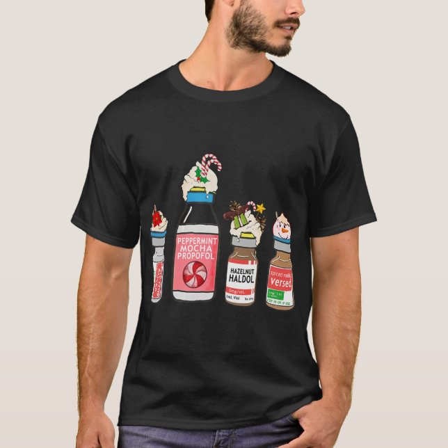 Peppermint Mocha Propofol Niedliche Weihnachtskurs T-Shirt (Vorderseite)