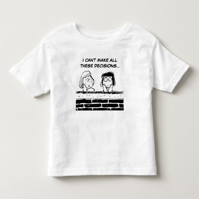 Peppermint Patty & Marcie an der Mauer Kleinkind T-shirt (Vorderseite)