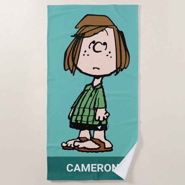 Peppermint Patty Rolling Eyes Strandtuch (Vorderseite)
