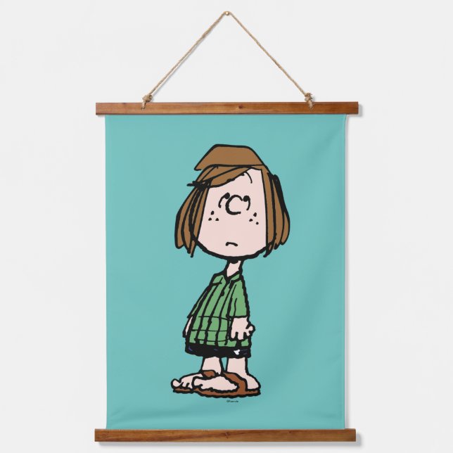 Peppermint Patty Rolling Eyes Wandteppich Mit Holzrahmen (Vorderseite)