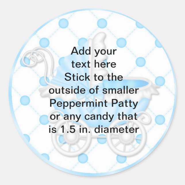 Peppermint Patty Stickers Baby Shower FAVORS (Vorderseite)