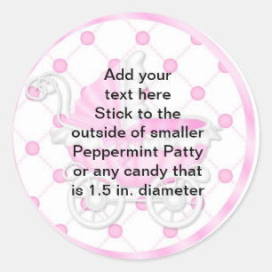 Peppermint Patty Stickers Baby Shower FAVORS