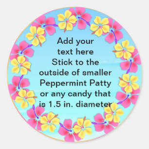 Peppermint Patty Stickers Tropical Luau FAVORS