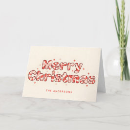 Peppermint Retro Schrift Frohe Weihnachten