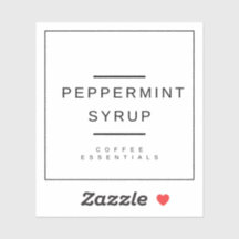 Peppermint-Sirup-Aufkleber