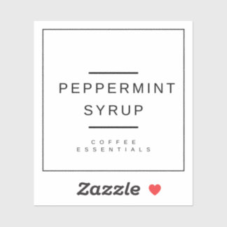 Peppermint-Sirup-Aufkleber Aufkleber