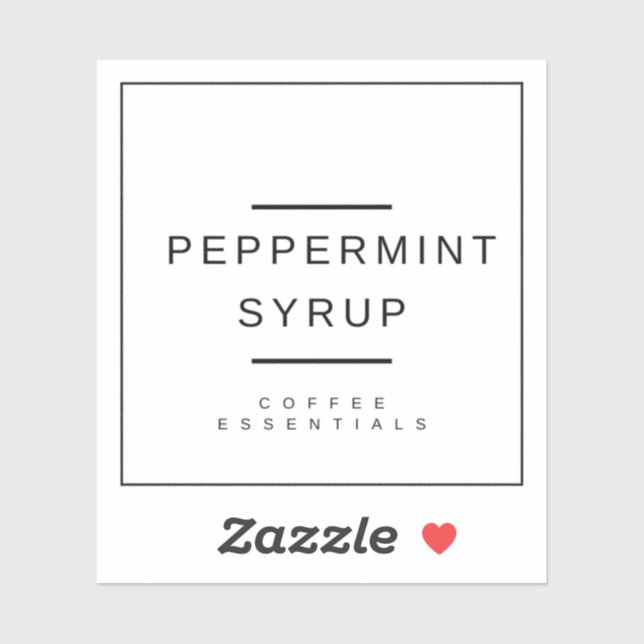 Peppermint-Sirup-Aufkleber Aufkleber (Blatt)