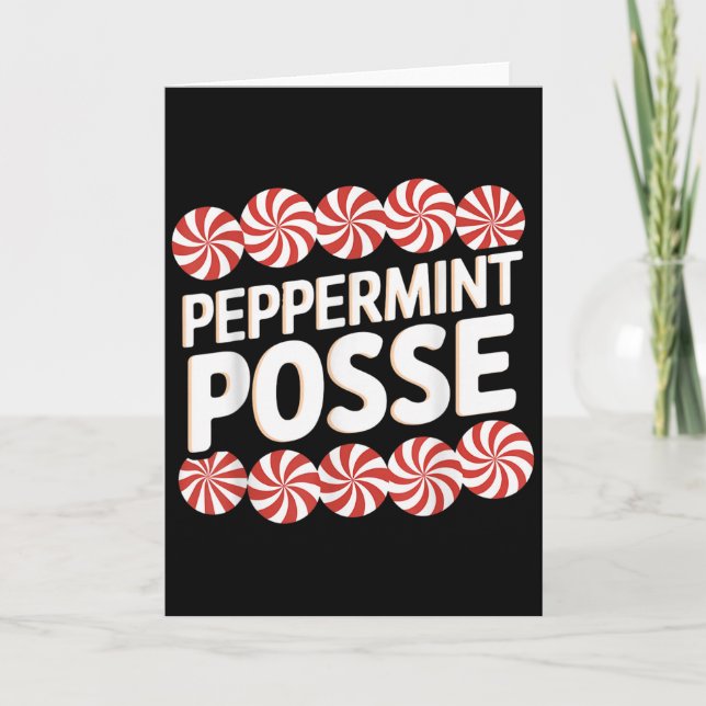 Peppermint Sse Festive Christmas Candy Theme Famil Karte (Vorderseite)